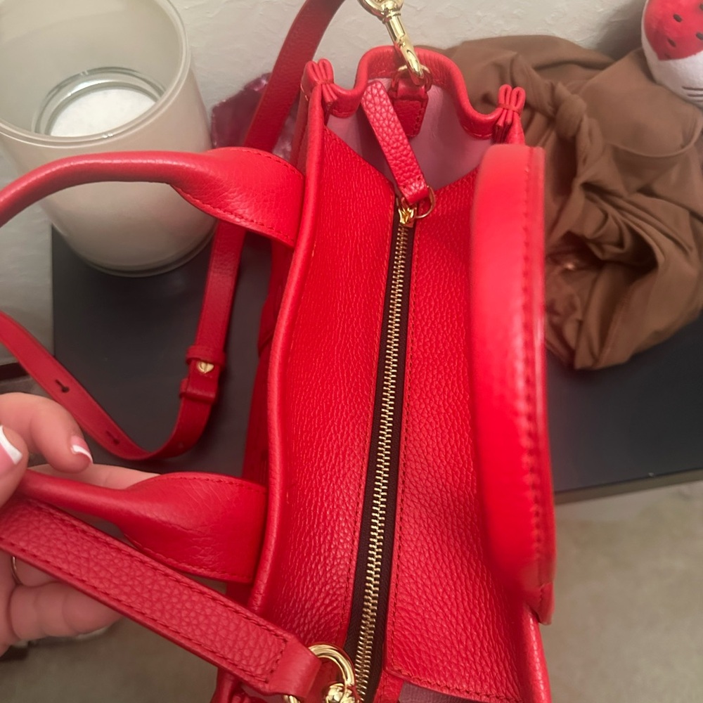 Marc Jacobs Red The Tote Bag Leather Satchel - Picture 4 of 8